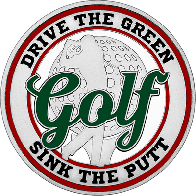 Dark Green "Golf" with Maroon Outer Circular Borders
